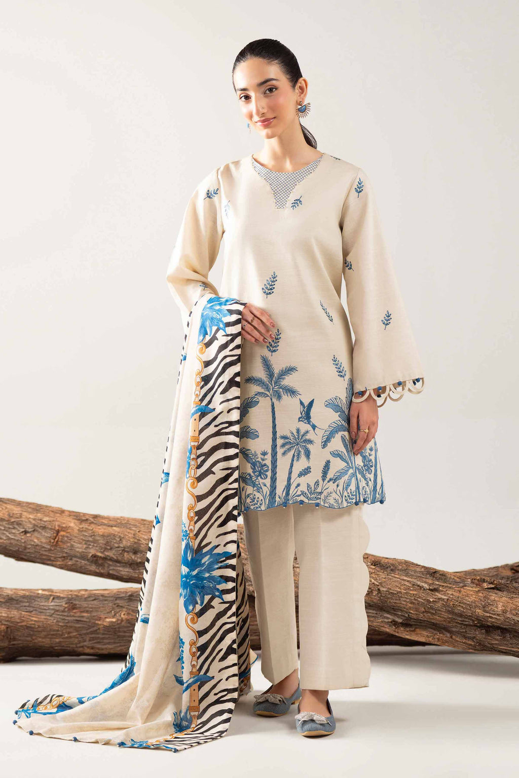 NISHAT-Embroidered Lawn Unstiched 3pc (SL-344)