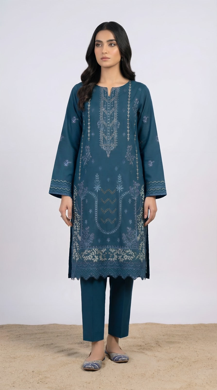 Zarysh-Embroidered Luxury Lawn Unstiched 2pc (ZT-834)