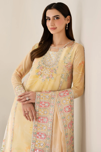 Floral Ray By Farasha-Printed Embroidered Unstiched Lawn 3pc (SL-1252)
