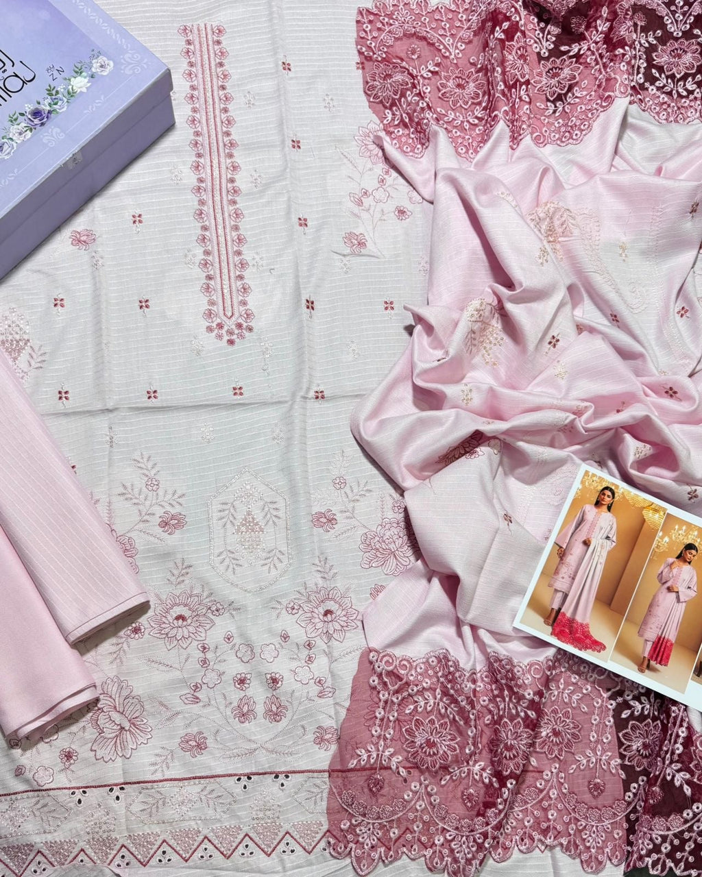 Bismil by Zimal textile Dhanak Emb 3pc