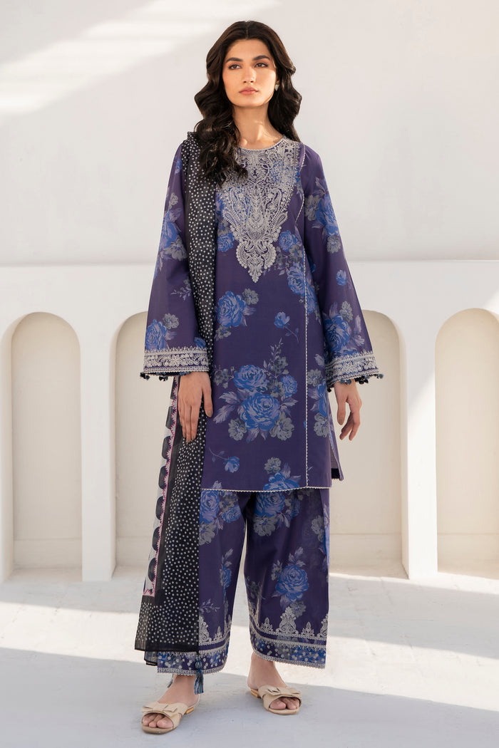Jazmine Printed Embroidered Unstiched Khaddar 3pc (SL-3155)