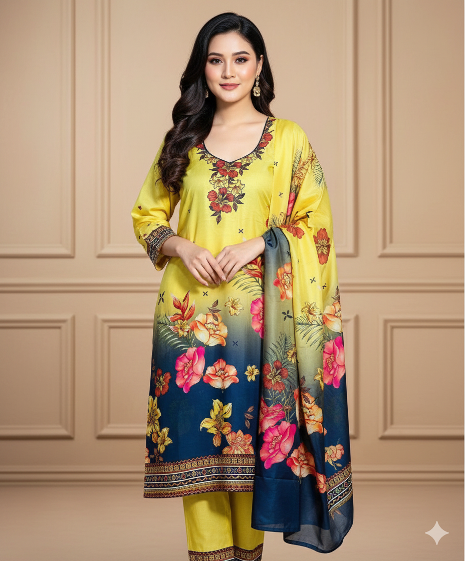 Swiss Lawn Printed 3pc