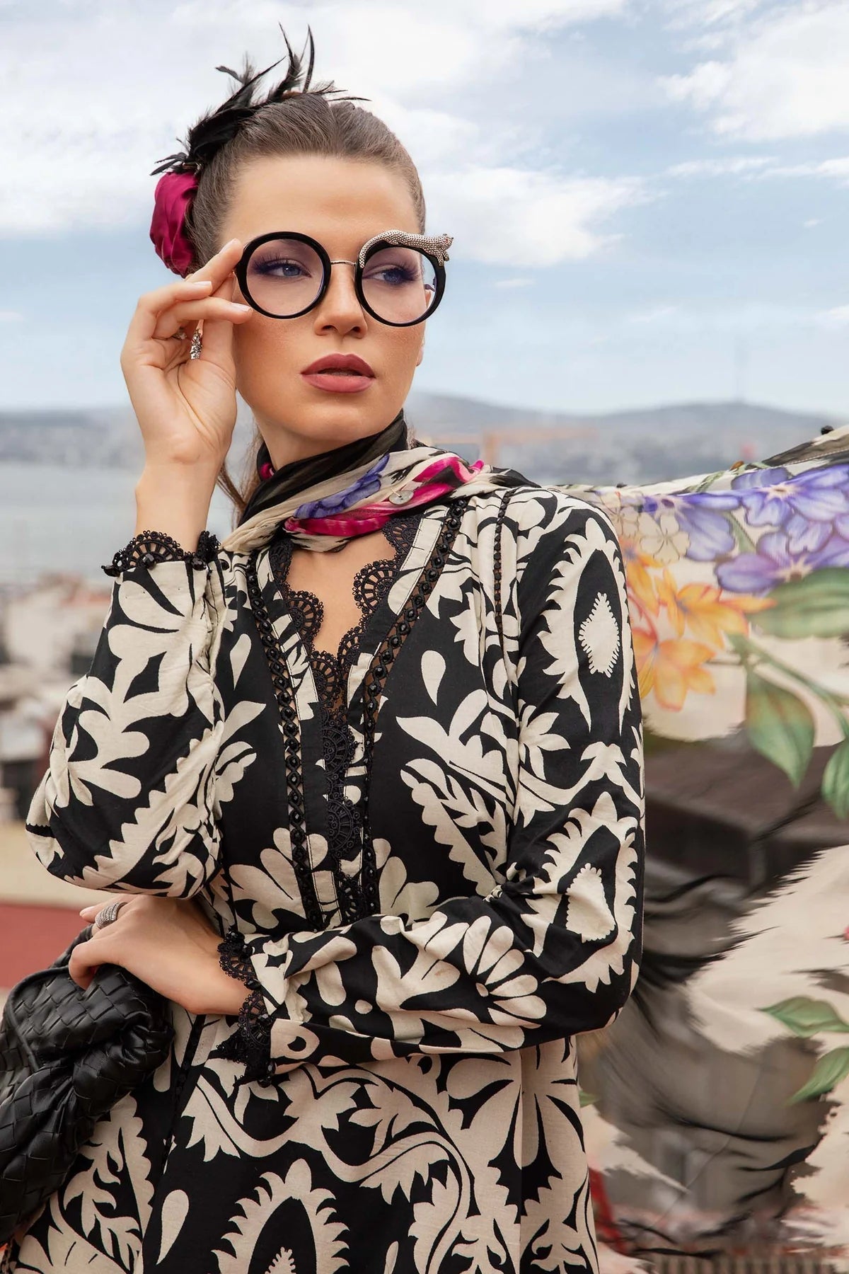 Maria B Printed Embroidered Unstiched Khaddar 3pc (SL-4455)