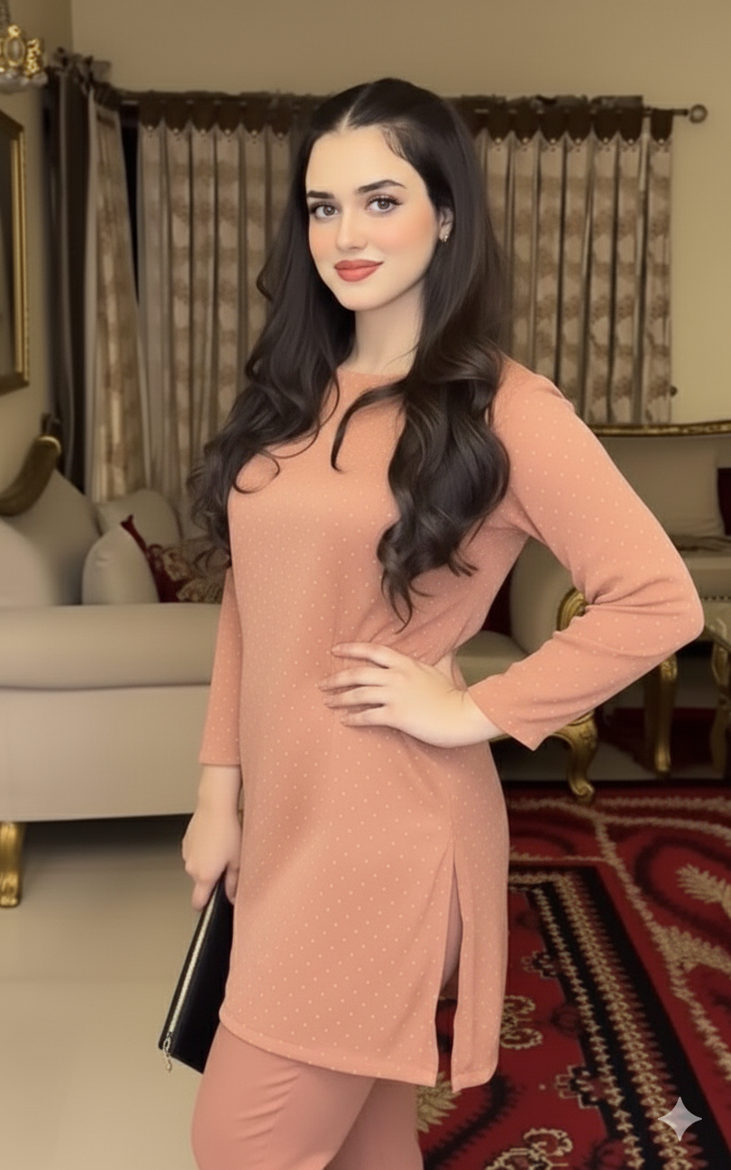 Luxury Sheesha Silk unstiched 2pc (peach) SL-1957