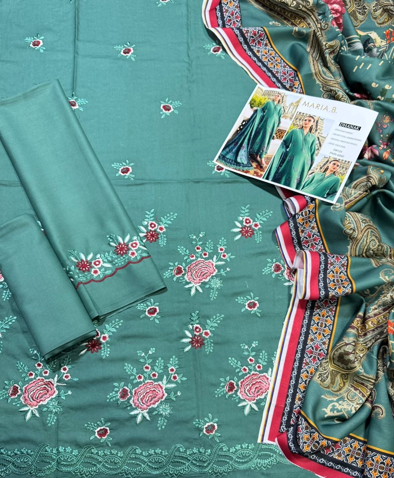 MARIA B HEAVY EMBROIDERED DHANAK UNSTICHED 3pc SL-1019