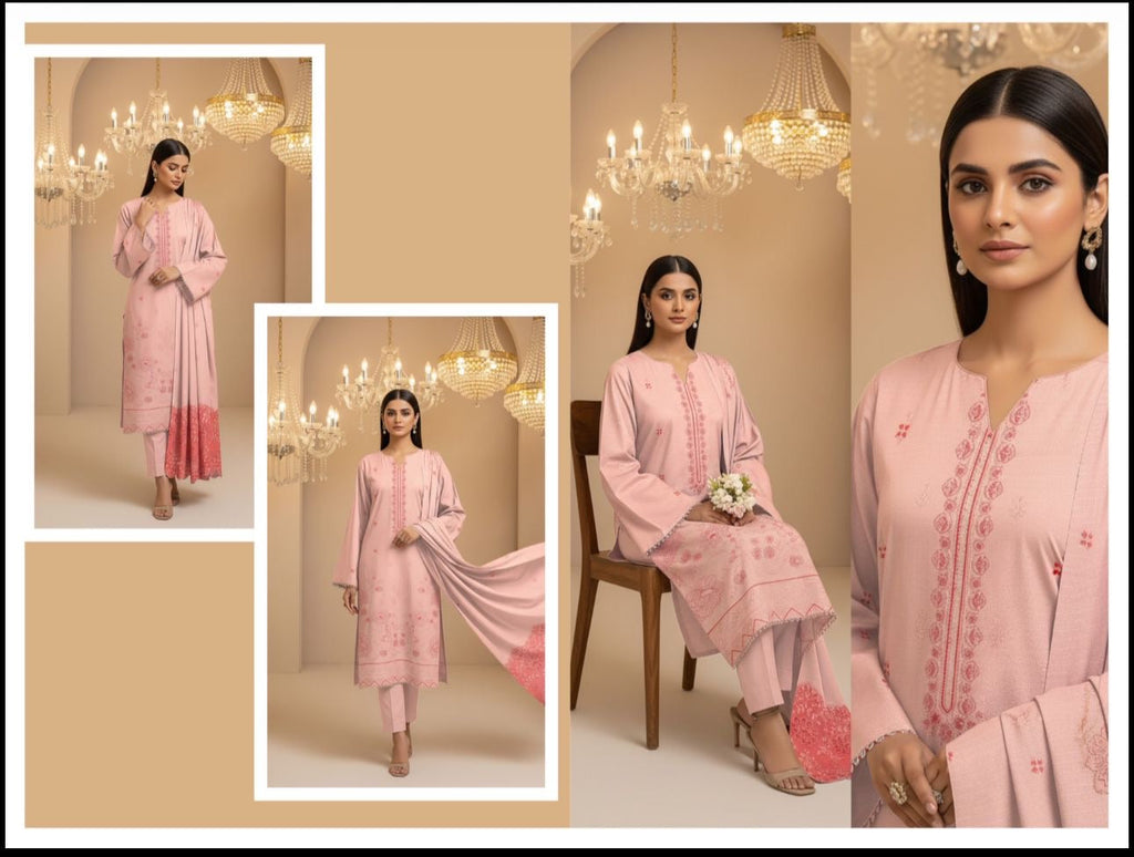 Bismil by Zimal textile Dhanak Emb 3pc