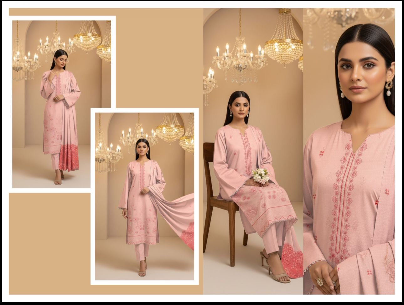Bismil by Zimal textile Dhanak Emb 3pc