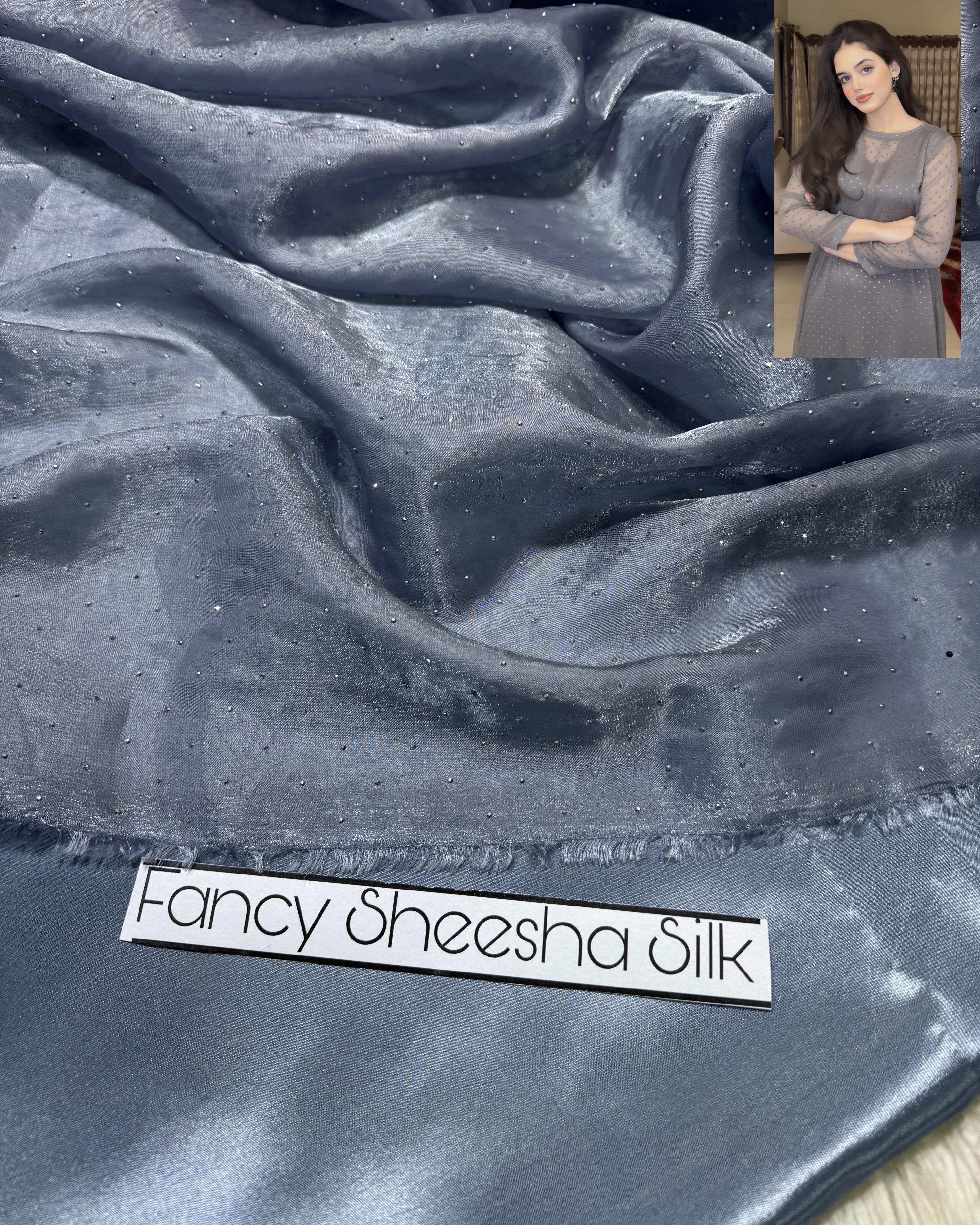 Luxury Sheesha Silk unstiched 2pc (Grey) SL-1959