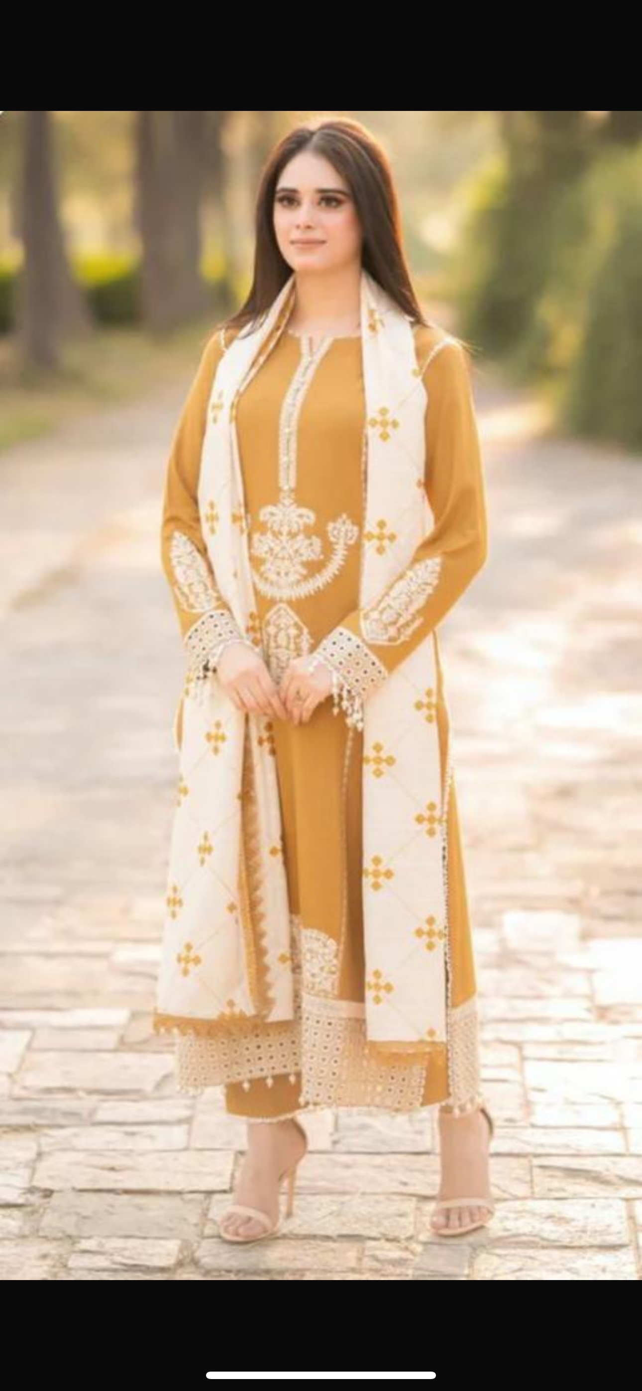 JAZMINE EMBROIDERED DHANAK UNSTICHED 3pc WITH EMBROIDERED SHAWL
