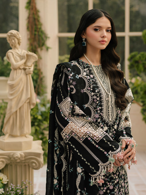 BIN ILYAS-HEAVY EMBROIDERED LAWN 3pc (SL-1222)