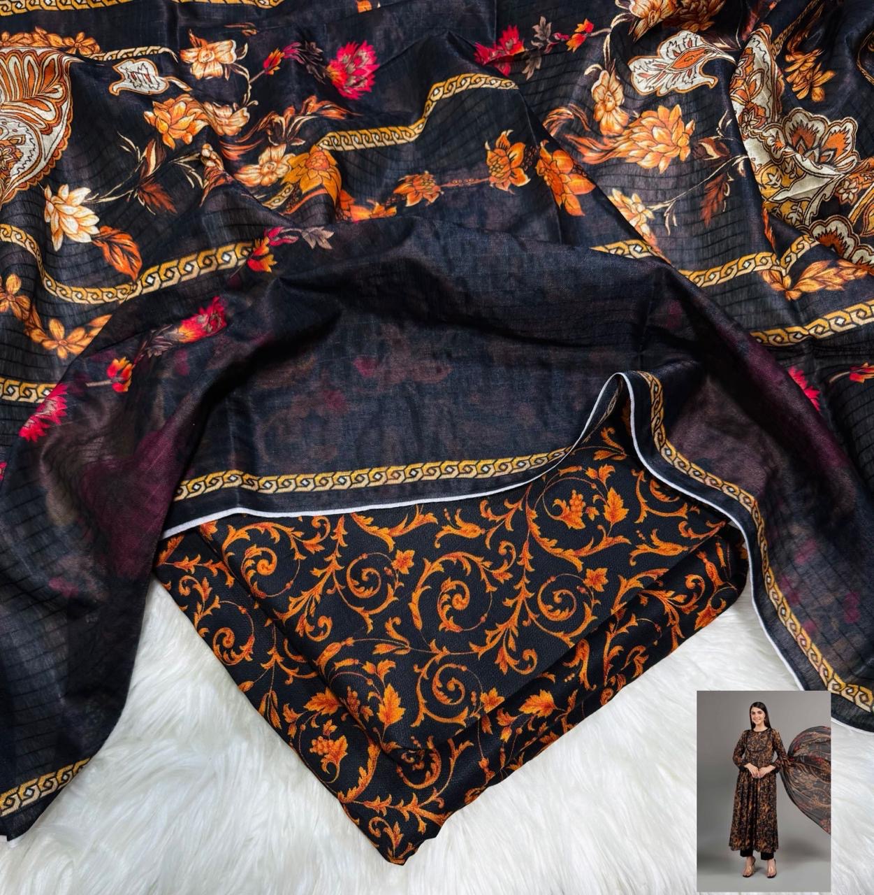 Ego Printed Linen Unstiched 3pc