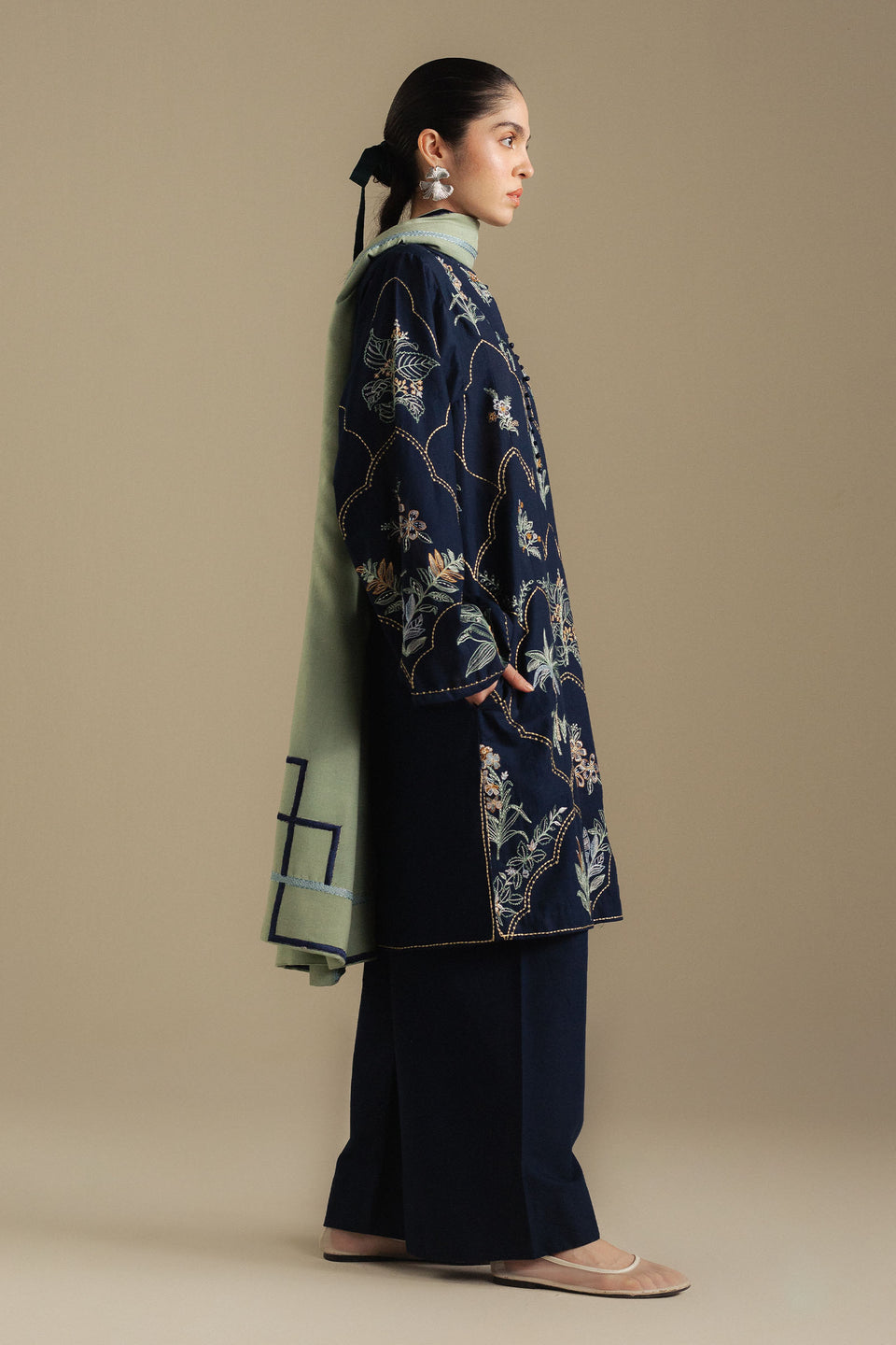 CoCo By Zara-EMBROIDERED DHANAK UNSTICHED 3pc (SL-6305)
