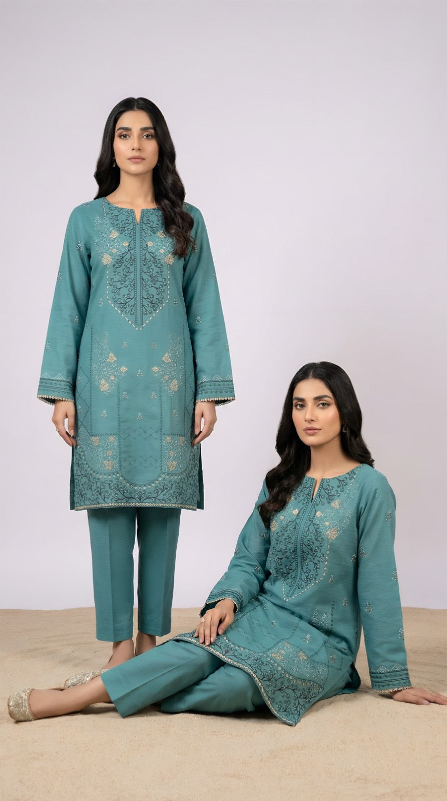 Zarysh-Embroidered Luxury Lawn Unstiched 2pc (ZT-715)