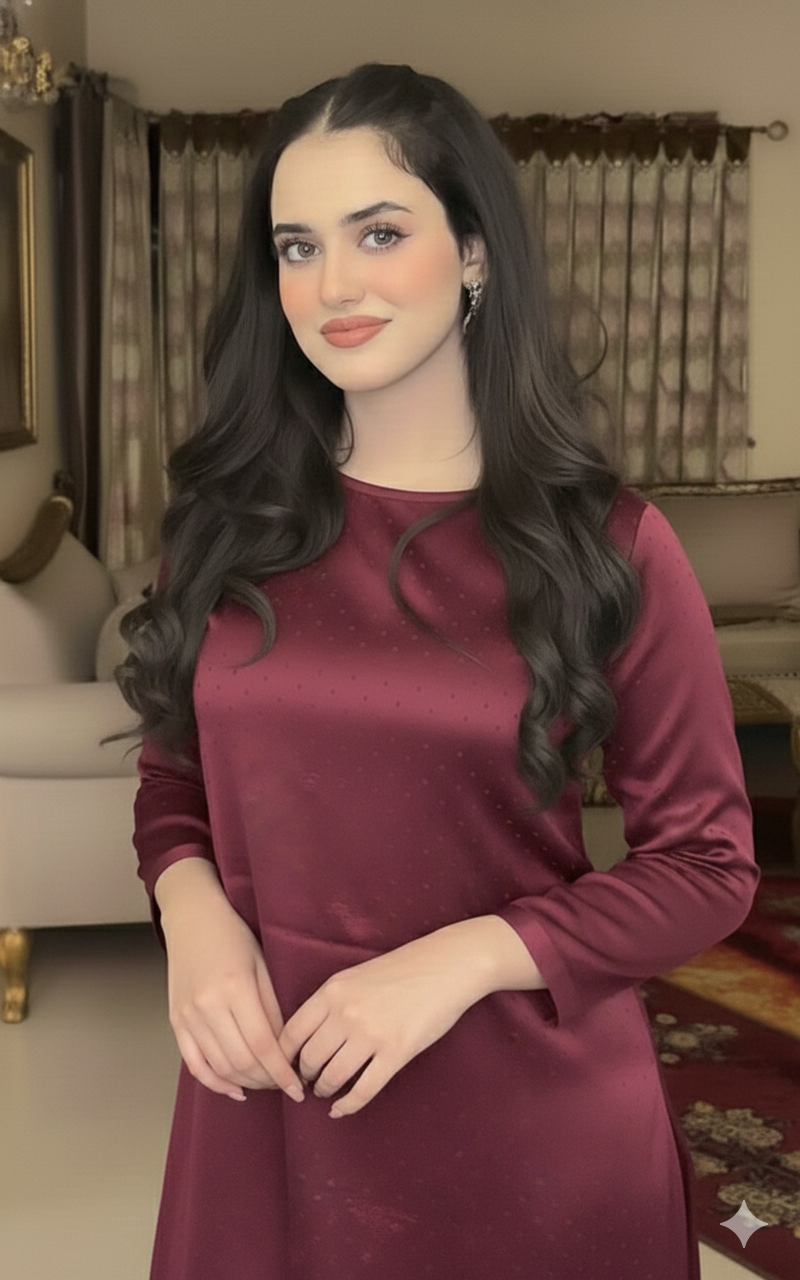Luxury Sheesha Silk unstiched 2pc (Mehroon) SL-1967