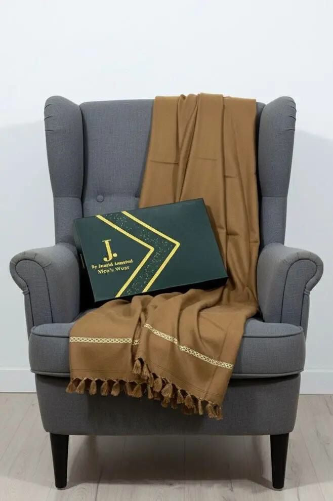 J. Men’s Premium Wool Shawl with Box (Golden)