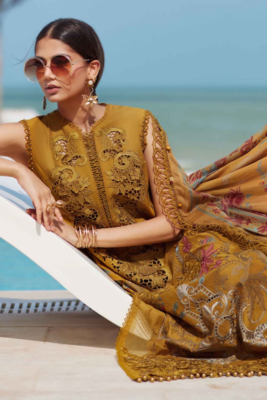 MARIA B-HEAVY EMBROIDERED BORING LAWN 3pc (SL-1955)