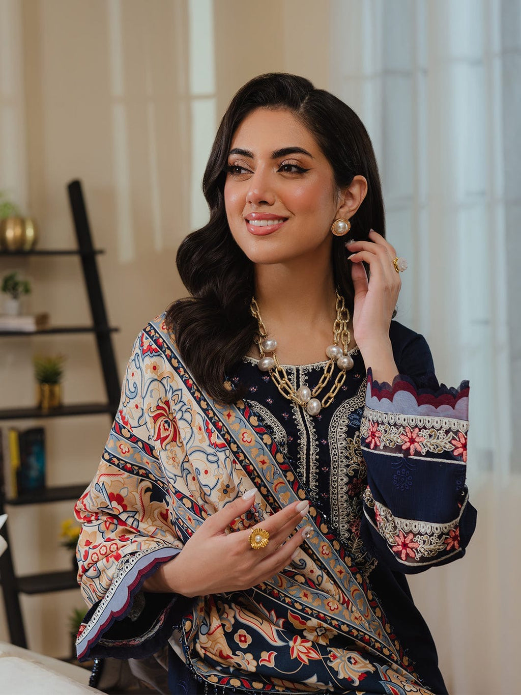 MAHNUT - EMBROIDERED DHANAK UNSTICHED 3PC (SL-2495)