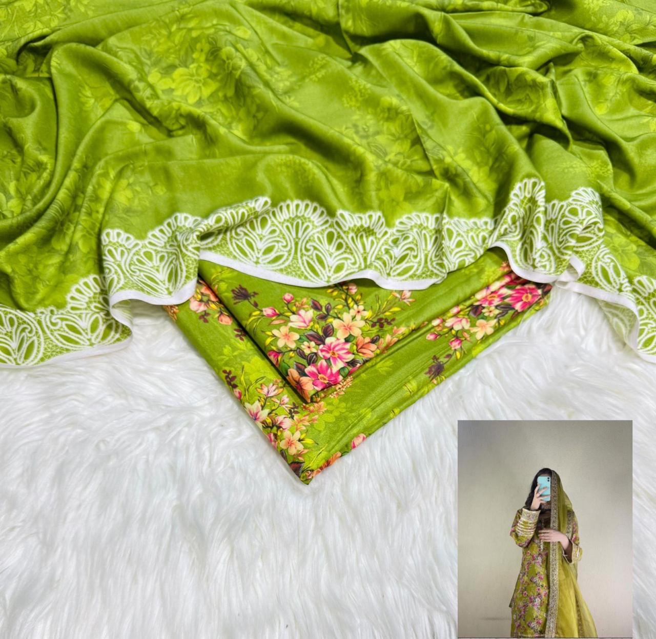 Iznik Linen Printed Unstiched 3pc