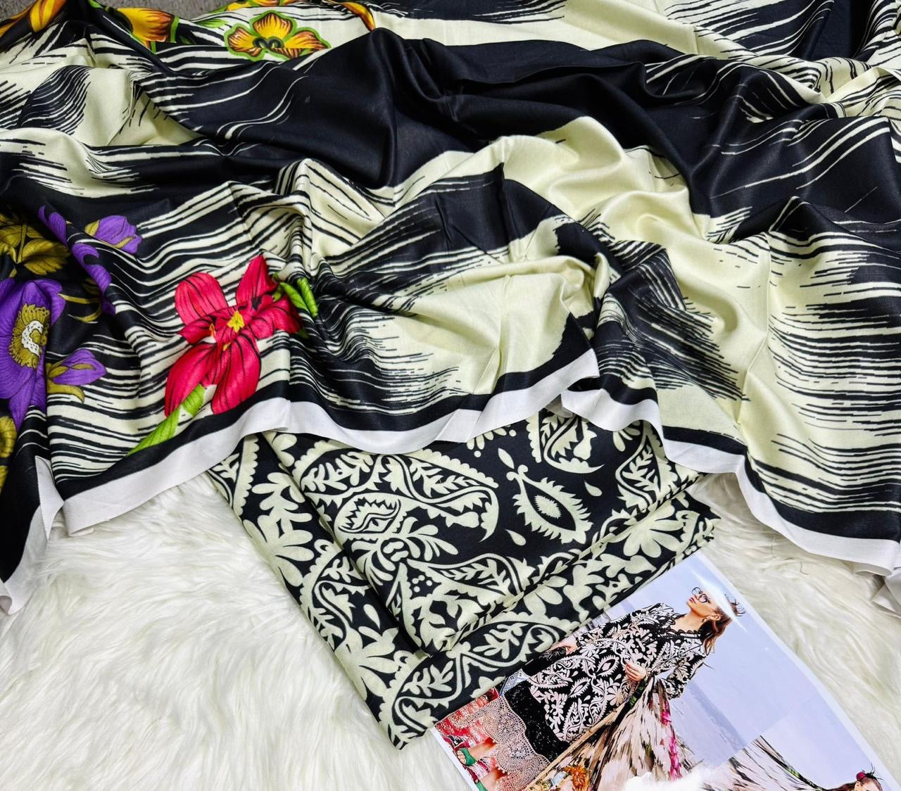 Maria B Unstiched Linen Printed 3pc