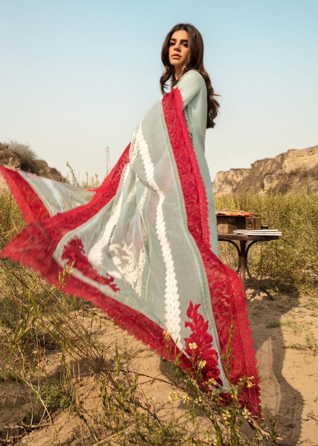 OPEL-CRIMSONxSAIRA SHAKIRA-EMBROIDERED LAWN UNSTICHED 3pc (SL758)