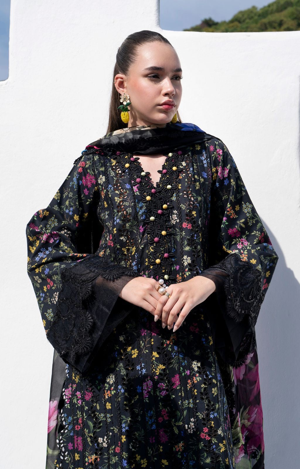 MARIA B PRINTED EMBROIDERED LAWN UNSTICHED 3pc (SL-433)