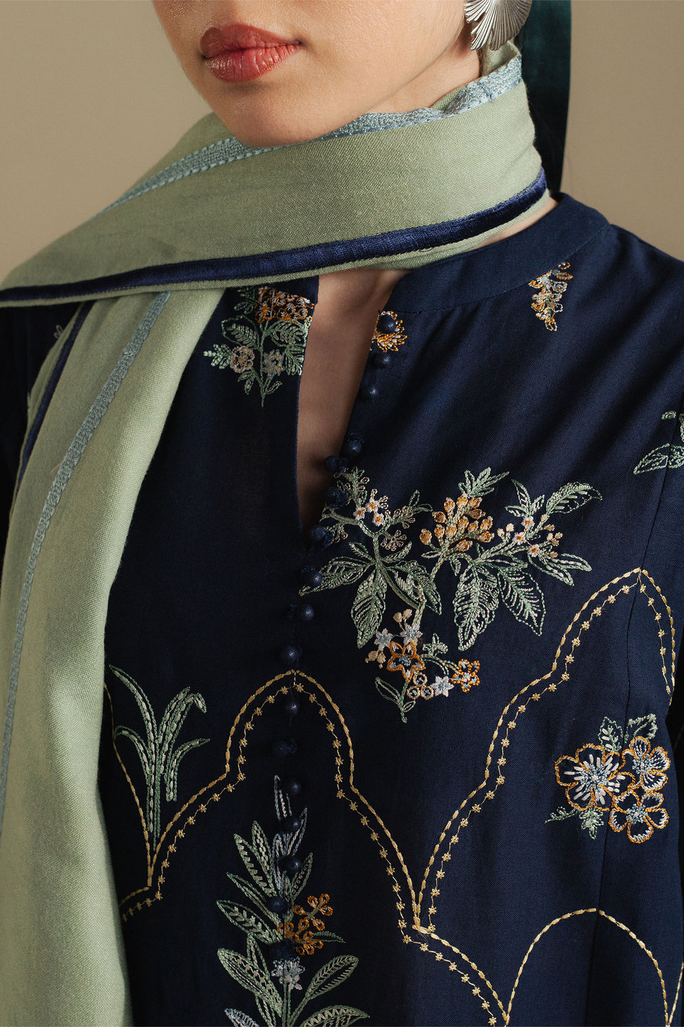 CoCo By Zara-EMBROIDERED DHANAK UNSTICHED 3pc (SL-6305)