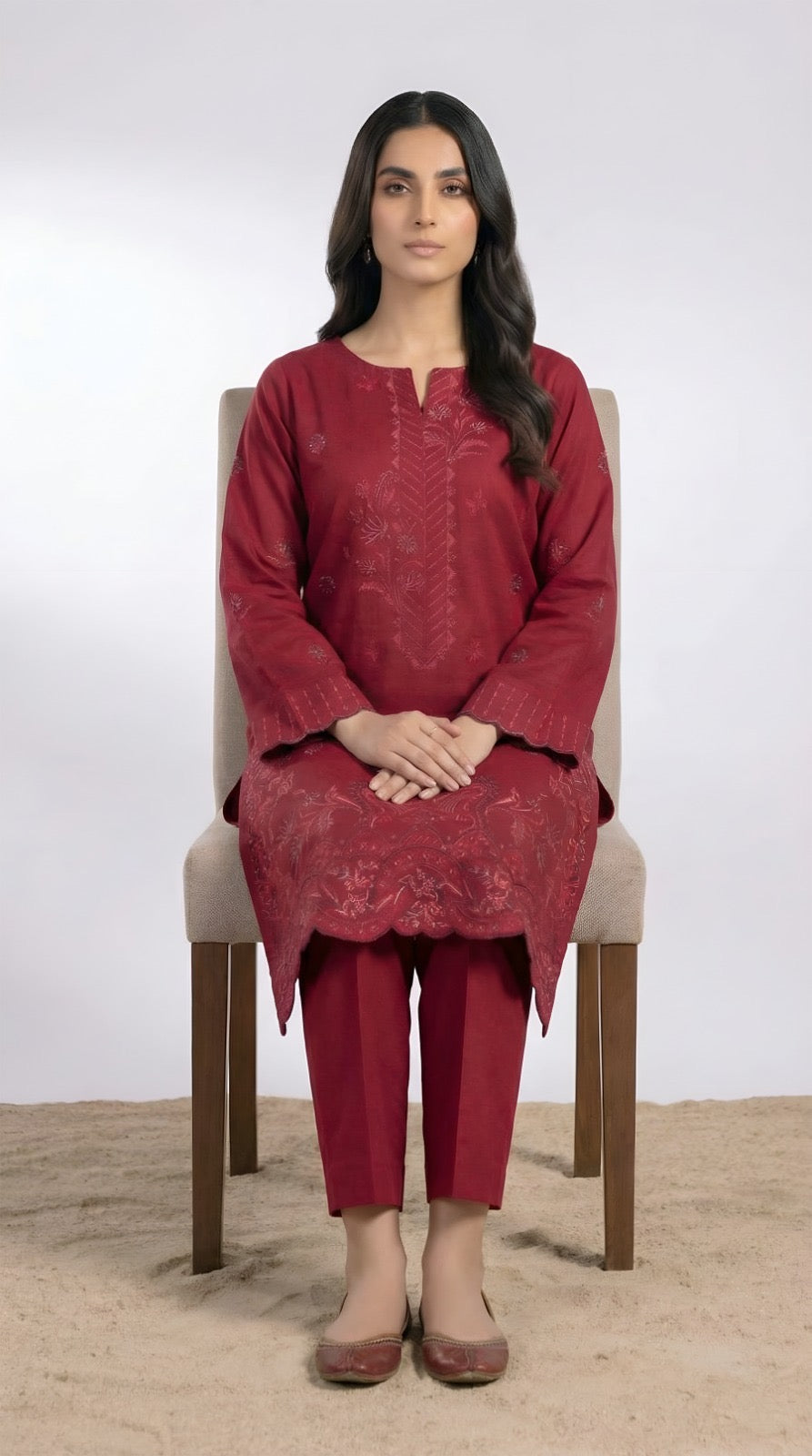 Zarysh-Embroidered Luxury Lawn Unstiched 2pc (ZT-832)
