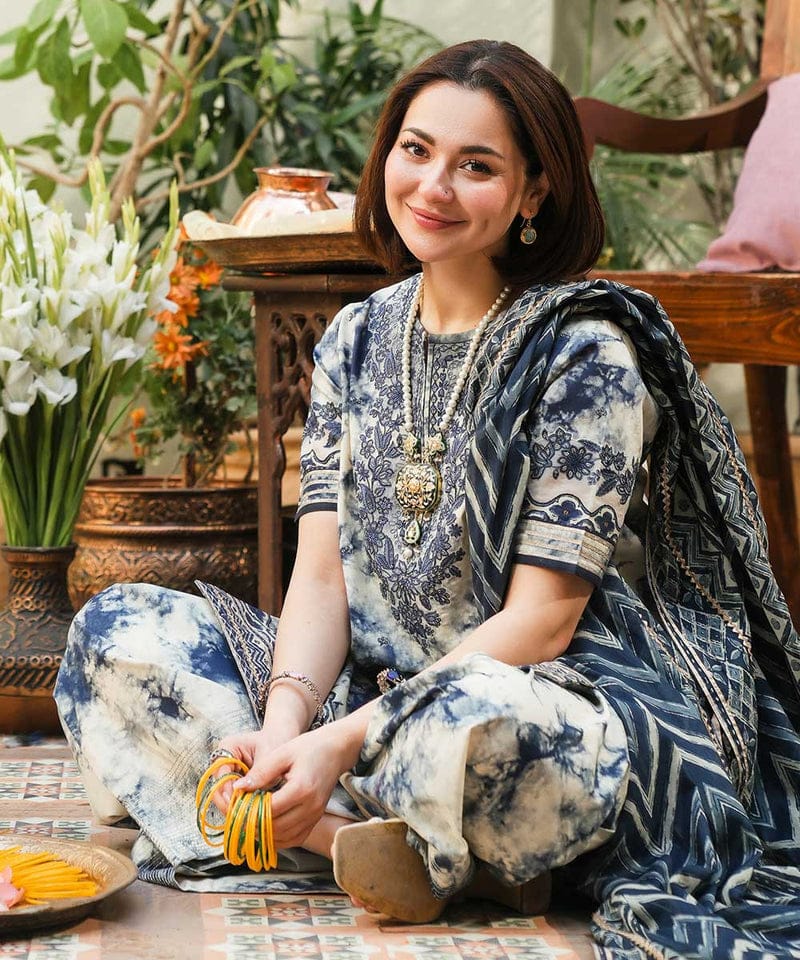 SAPHIRE PRINTED EMBROIDERED LAWN 3pc (SL-1258)