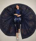 “BAVLI” BY ZIMAL TEXTILES SLUB VISCOSE EMBROIDERED APLIC WORK UNSTICHED 3pc SL-D05