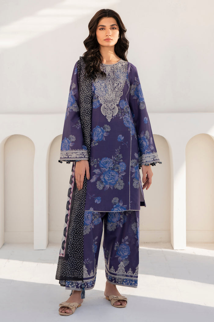 Jazmine Printed Embroidered Unstiched Khaddar 3pc (SL-3155)