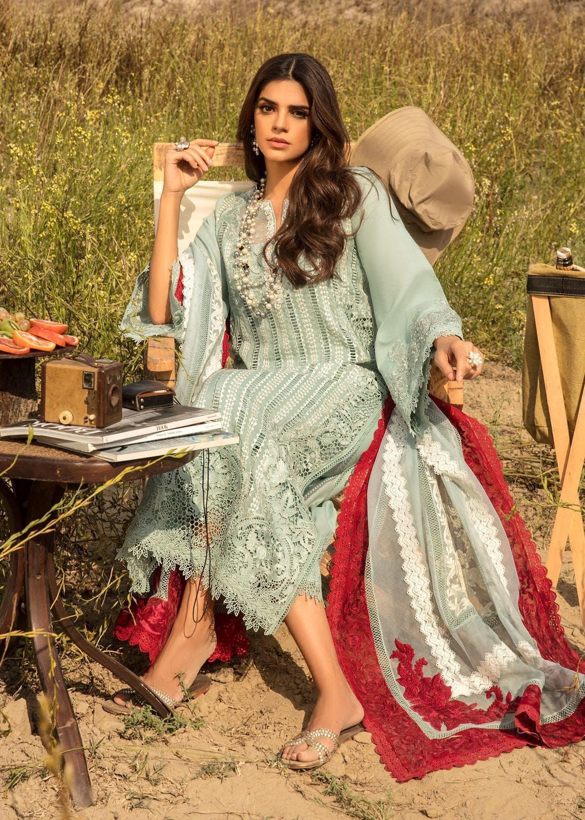 OPEL-CRIMSONxSAIRA SHAKIRA-EMBROIDERED LAWN UNSTICHED 3pc (SL758)