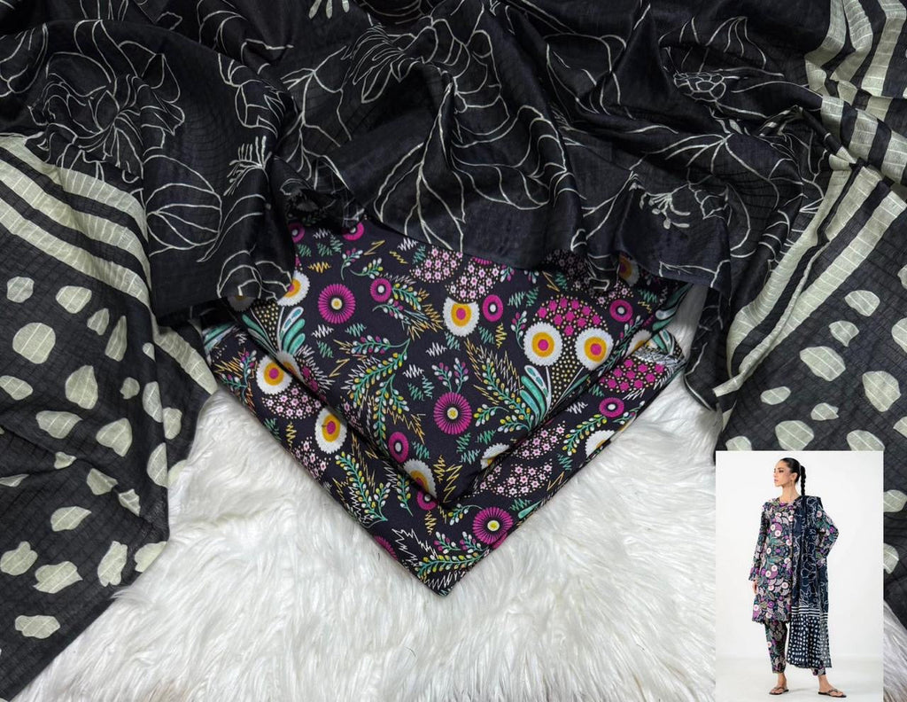 Ego Printed Linen Unstiched 3pc