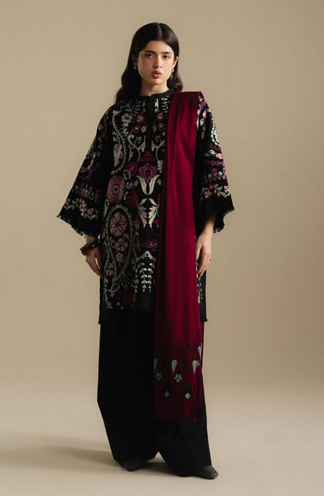 COCO BY ZS UNSTICHED DHANAK HEAVY EMBROIDERED 3pc