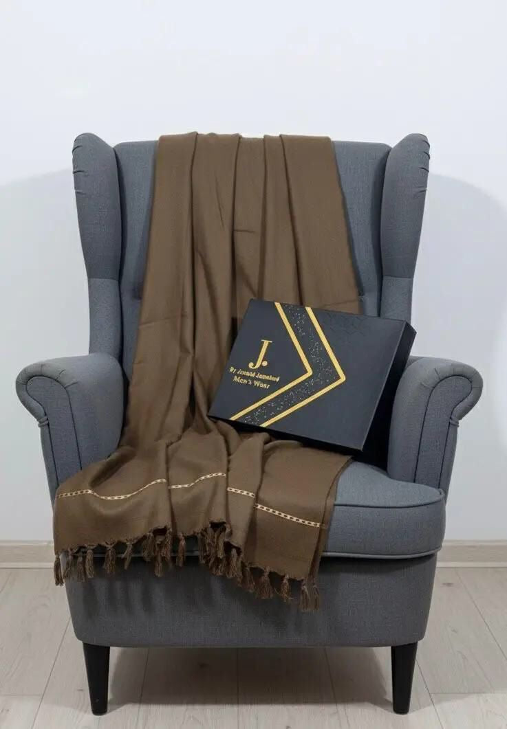 Men’s Premium Wool Shawl with Box (Brown) SL-542