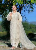 NISHA-CHIKANKARI EMBROIDERED LAWN UNTICHED 3pc