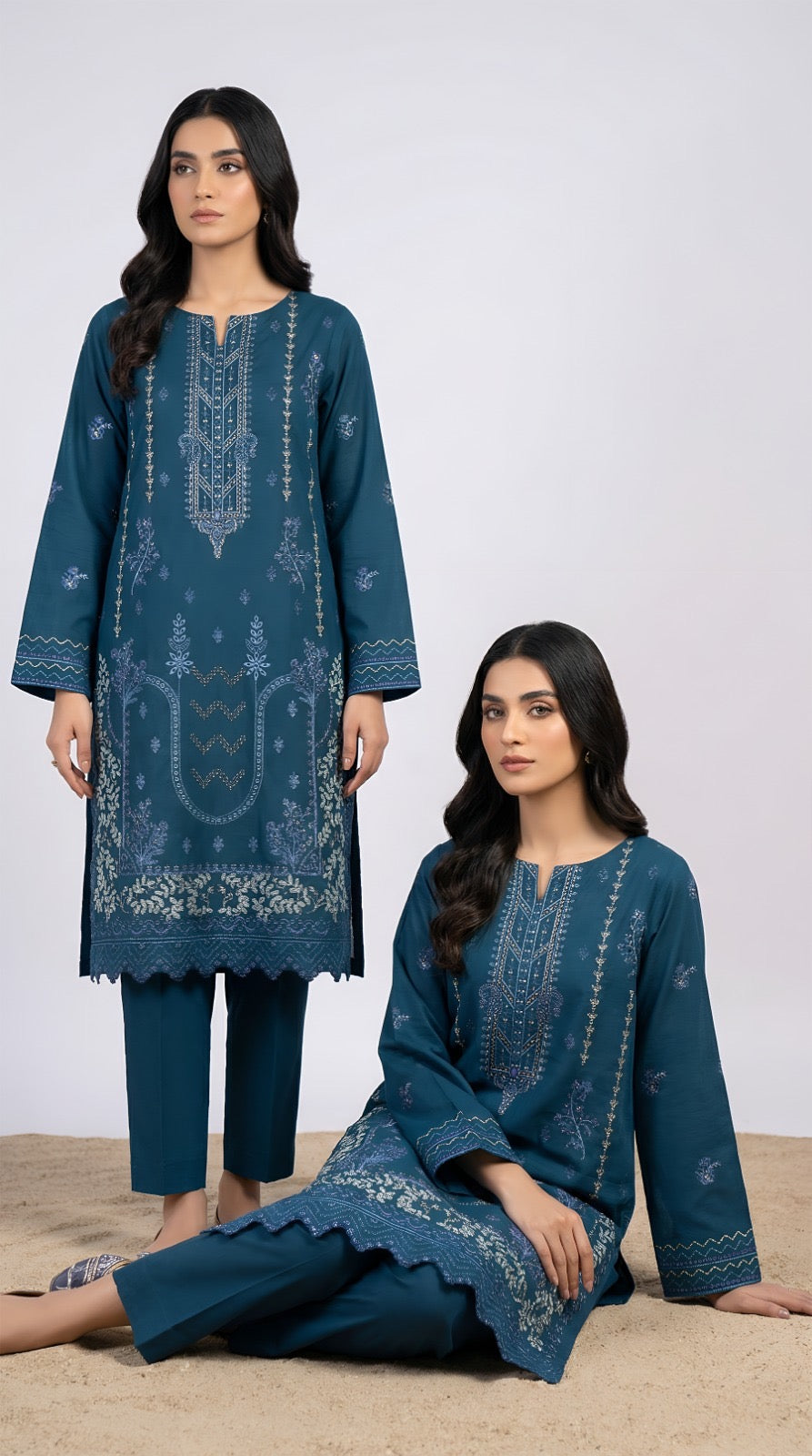 Zarysh-Embroidered Luxury Lawn Unstiched 2pc (ZT-834)