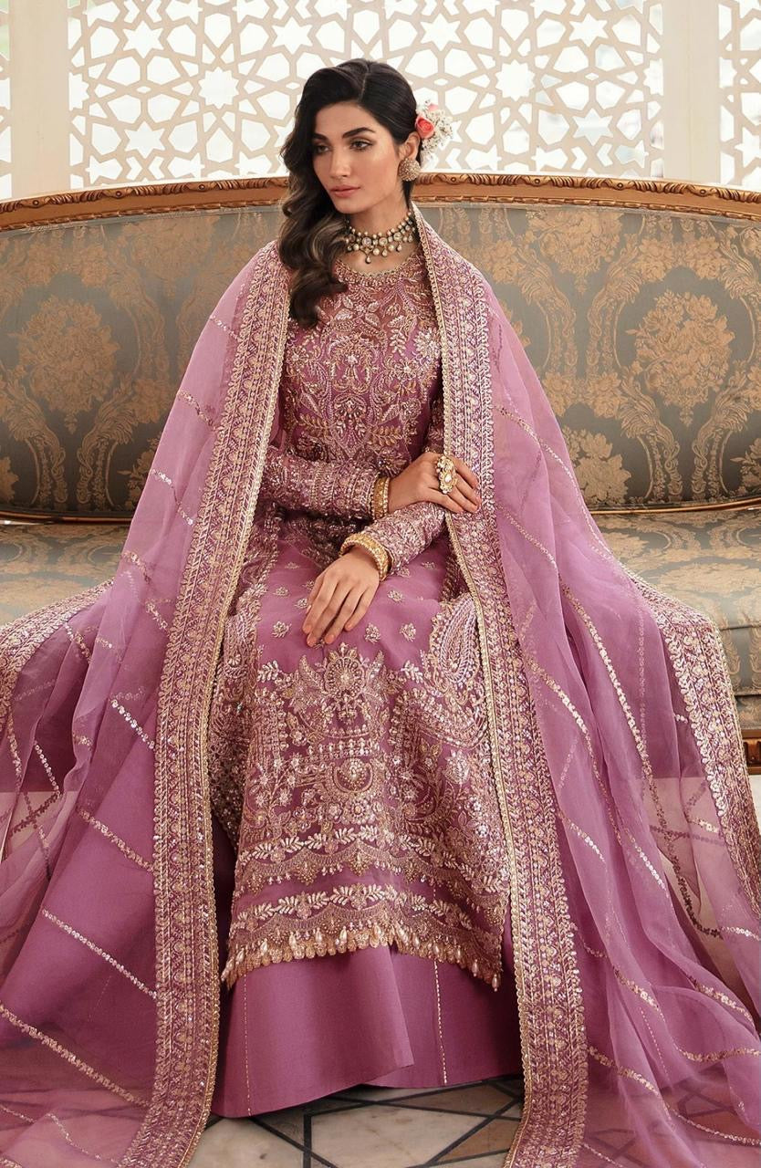 GUL-E-NARGIS - AFSANA- HEAVY EMBROIDERED ORGANZA UNSTICHED PARTY WEAR DRESS-(SL-359802)