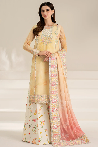 Floral Ray-PRINTED EMBROIDERED LAWN UNSTICHED 3PC(SL-452)