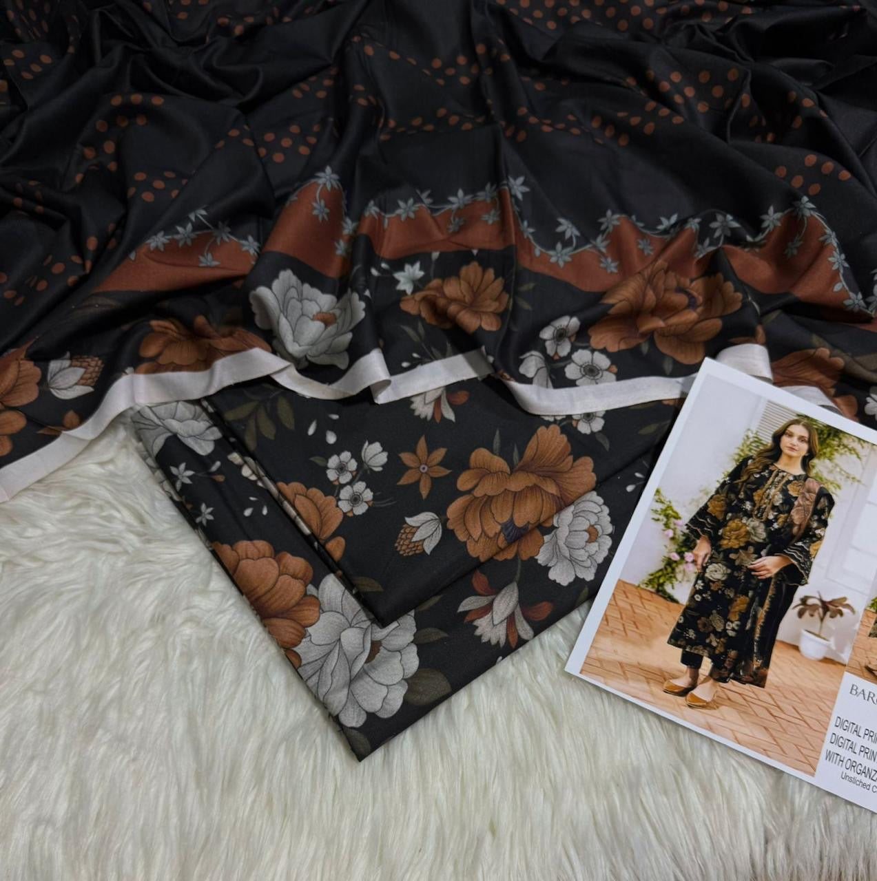 Baroque Printed Linen Unstiched 3pc