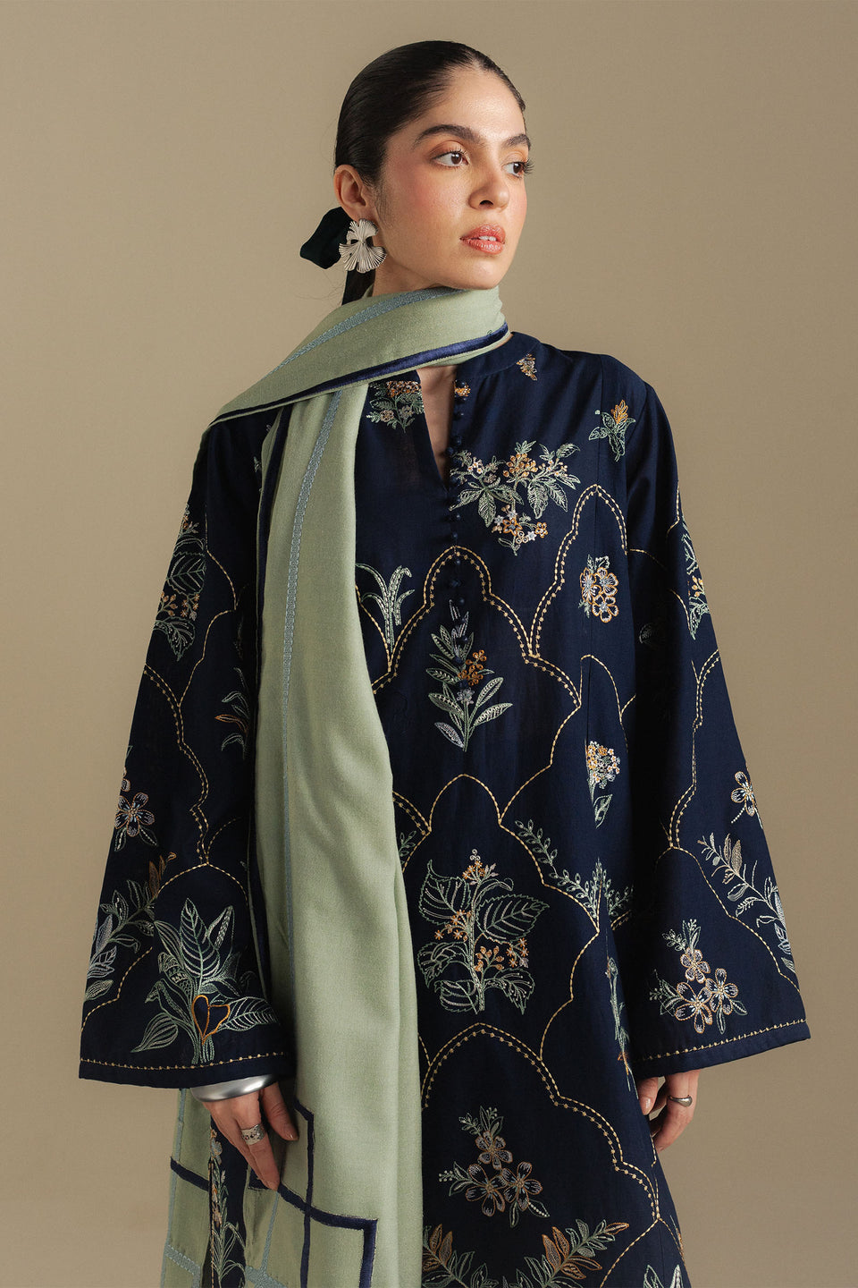 CoCo By Zara-EMBROIDERED DHANAK UNSTICHED 3pc (SL-6305)