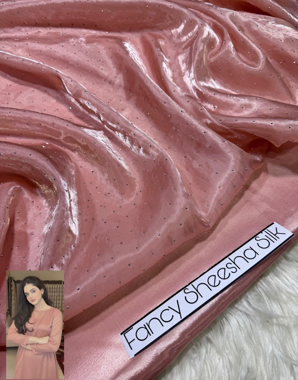 Luxury Sheesha Silk unstiched 2pc (peach) SL-1957