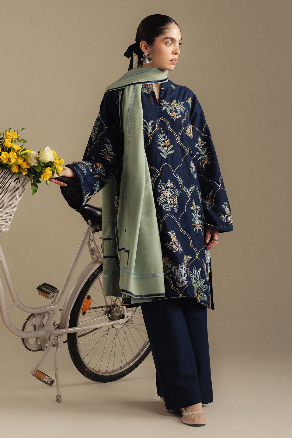 CoCo By Zara-EMBROIDERED DHANAK UNSTICHED 3pc (SL-6305)