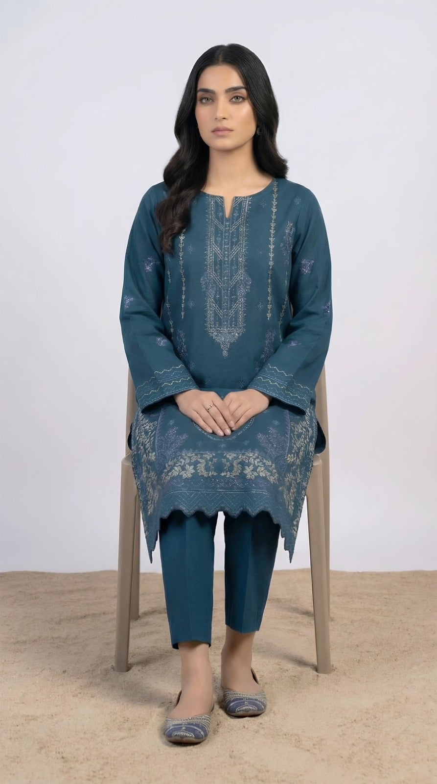 Zarysh-Embroidered Luxury Lawn Unstiched 2pc (ZT-834)