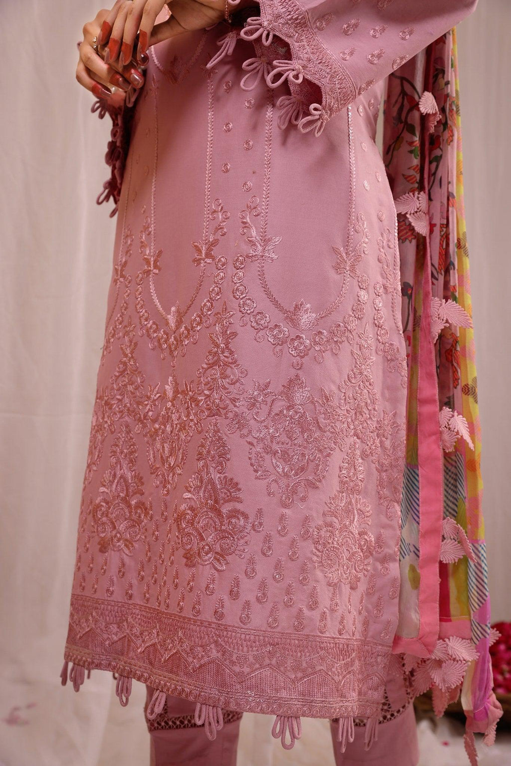 ROSELLA EMBROIDERED DHANAK 3pc (SL-02)