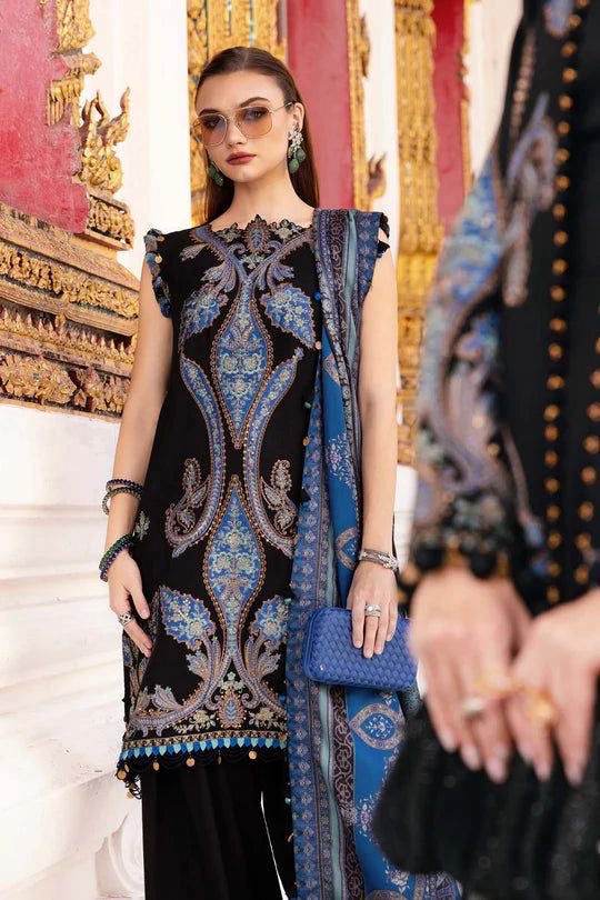 MARIA B LUXURY EMBROIDERED LAWN UNSTICHED 3pc (SL-510)