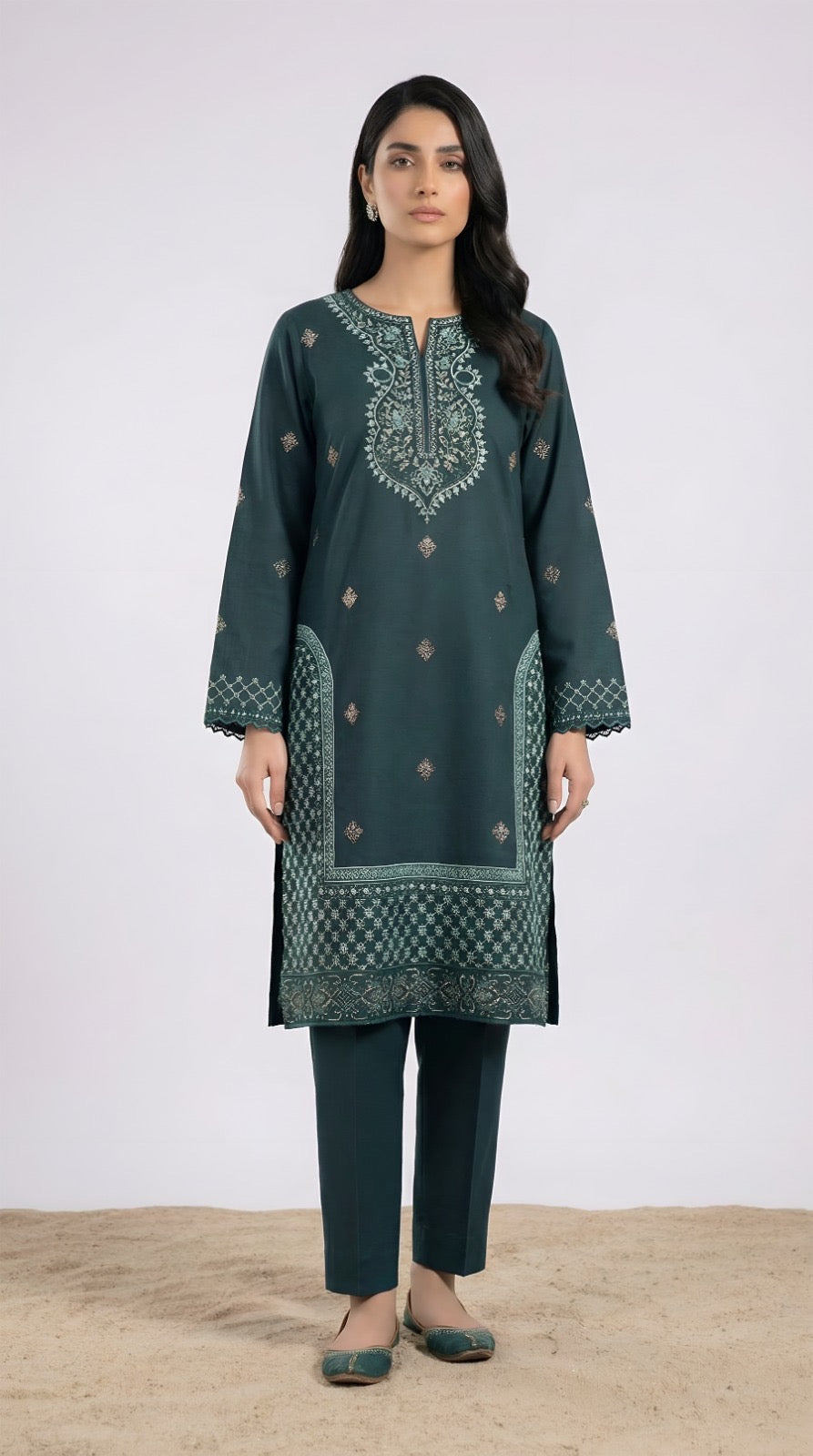 Zarysh-Embroidered Luxury Lawn Unstiched 2pc (ZT-826)