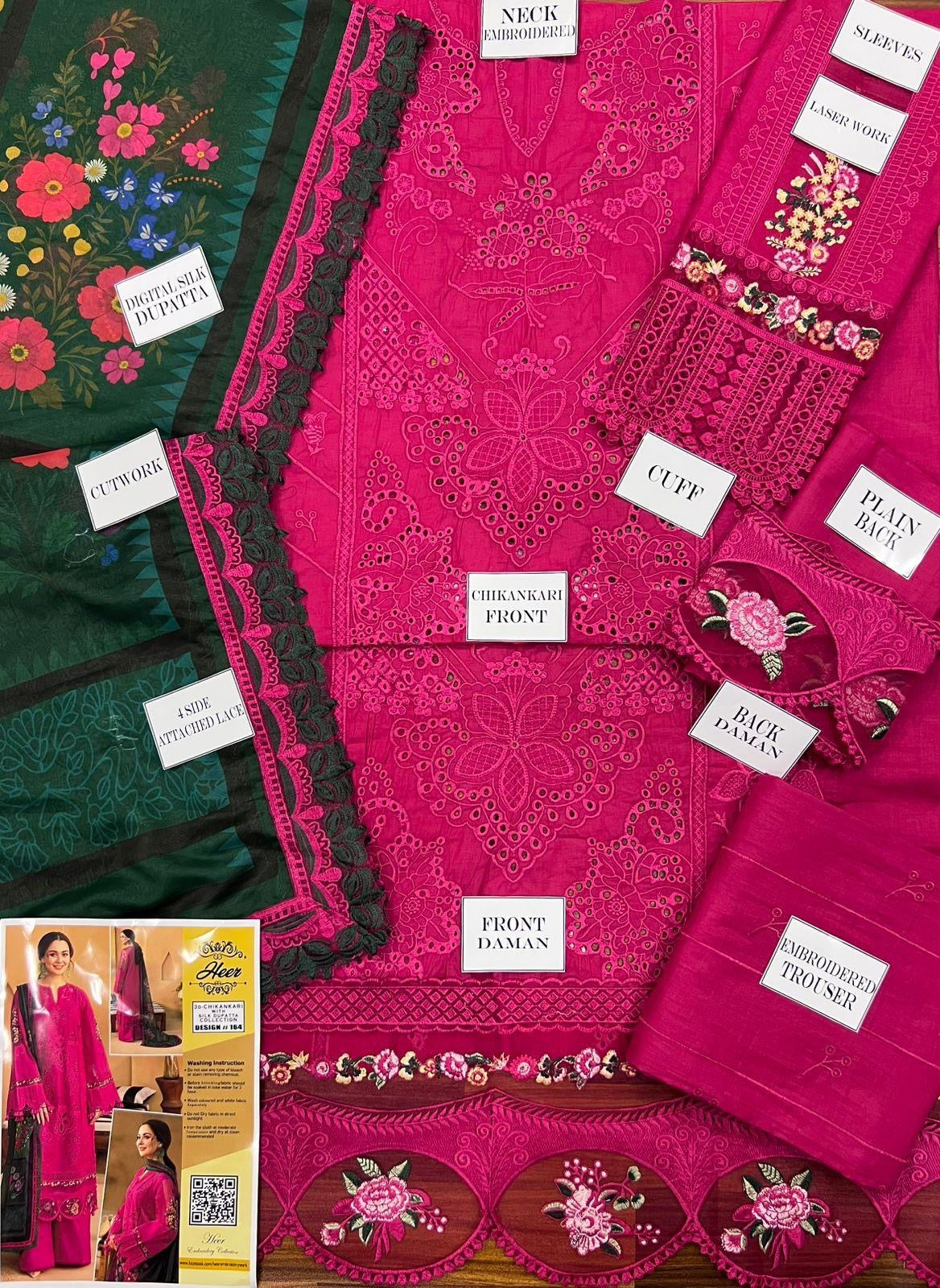 SAIRA RIZWAN HEAVY EMBROIDERED BORING 3pc (SL-1108)