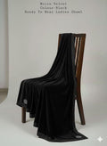 LADIES MICRO VELVET STONE WORK SHAWL (BLACK)