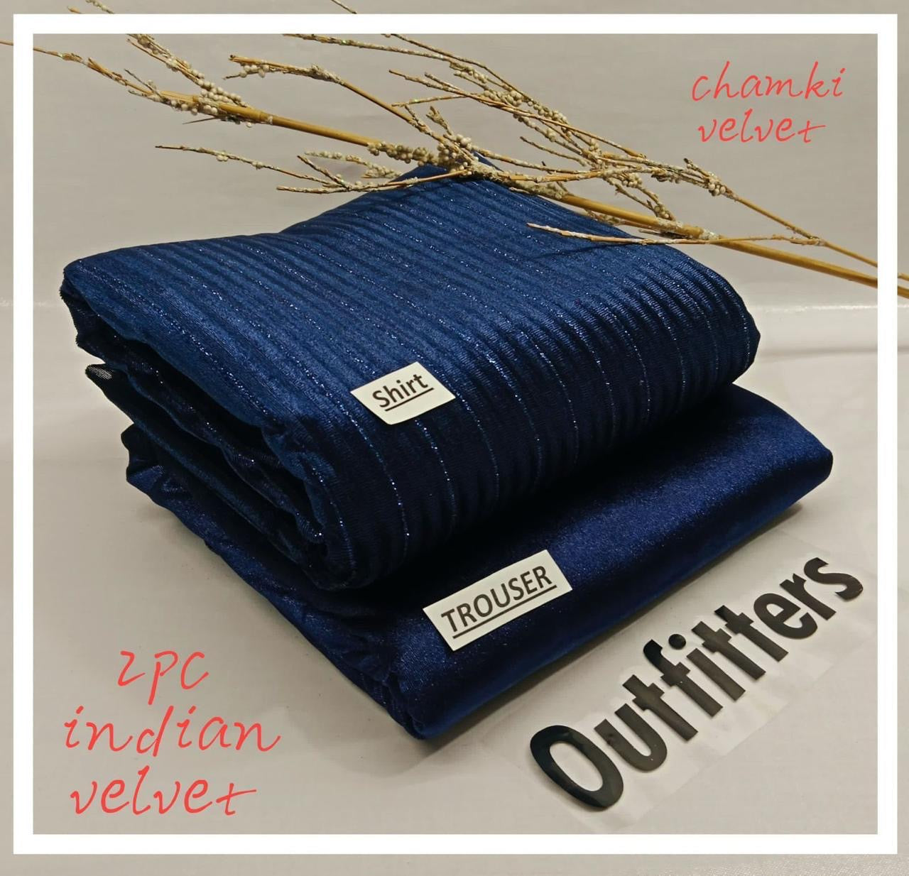 Lurex Velvet 2pc (Navy Blue)