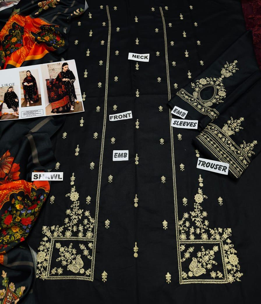 URGE  Dhanak Embroidered 3pc
